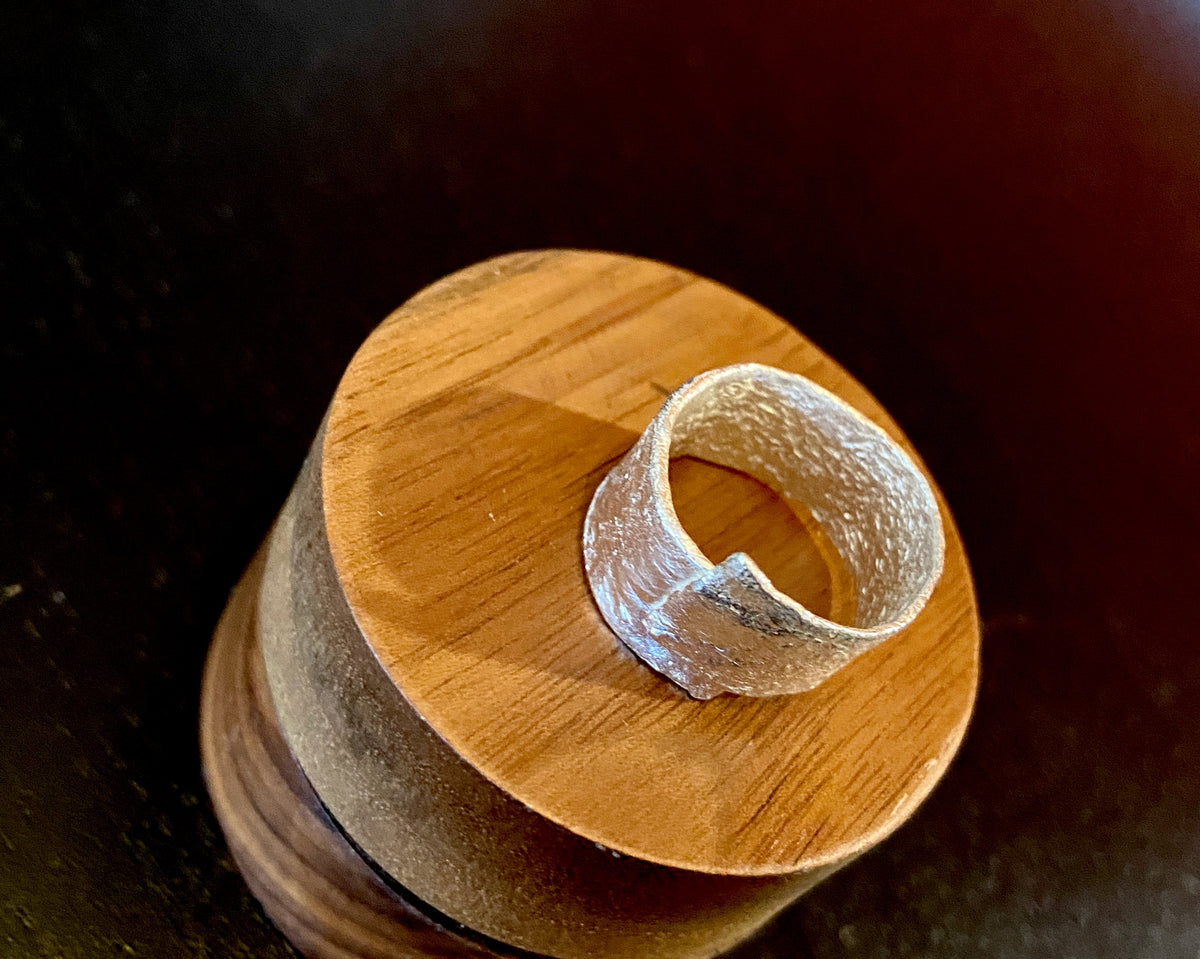 925 sterling silver ring. Textured finish. Handmade. Exclusive design.

