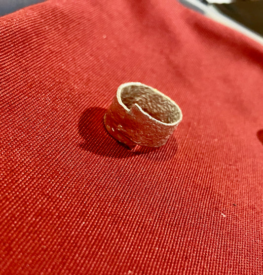 925 sterling silver ring. Textured finish. Handmade. Exclusive design.

